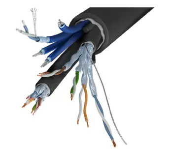 [D036610] Syntax® Hybrid Cable, 2x U/FTP CAT6A + 4x Digital  2 x 0,22 mm² | 10 Gigabit Ethernet Class EA | ø 20 mm | Black