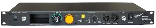 [D037087] Axxent, MS100 Single channel party-line intercom masterstation 19" with 12V and racklight connections